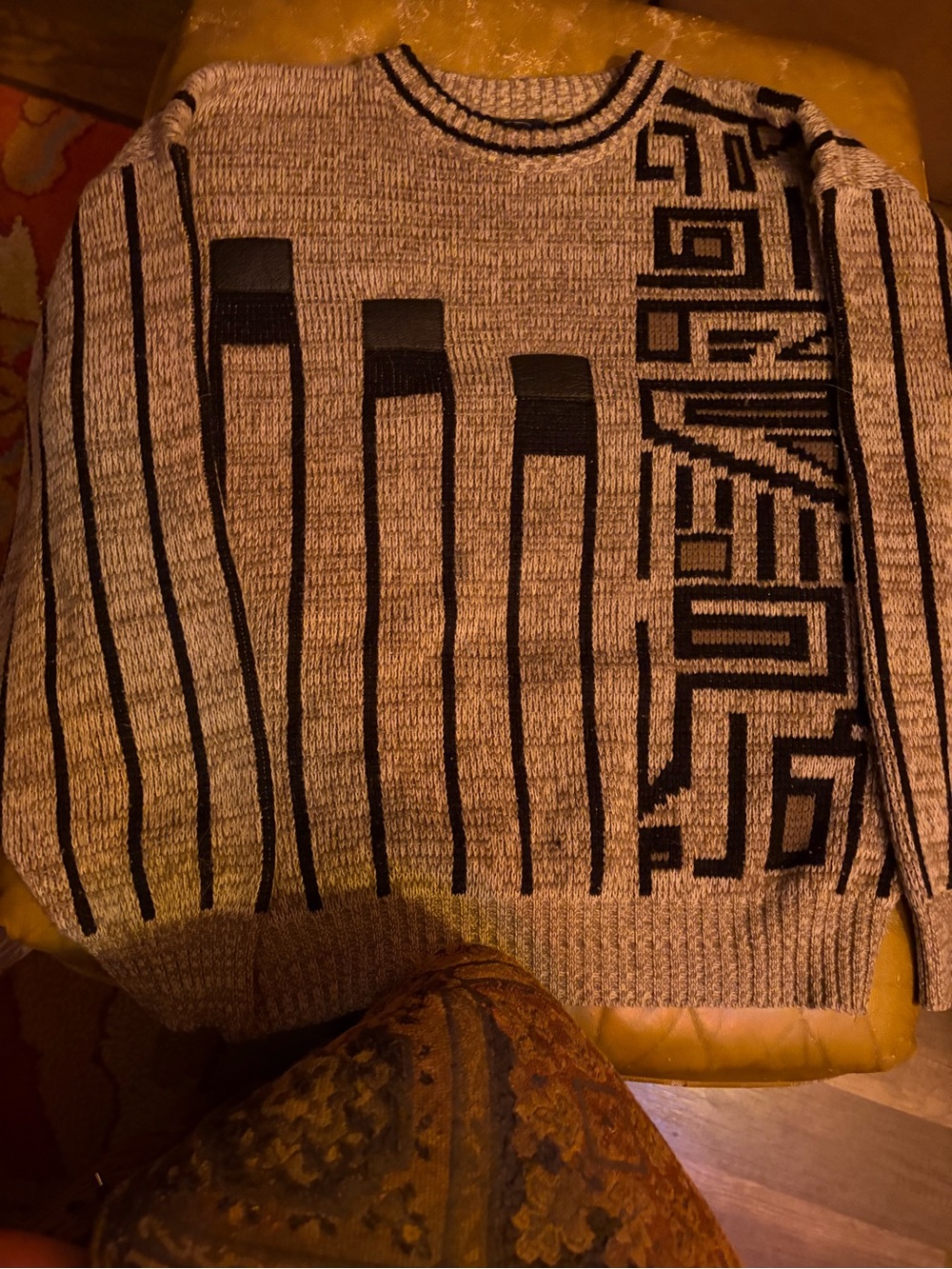 Vintage 90s Atlantic Traders 3D Knit Sweater Mens XL Geometric Abstract Grandpa